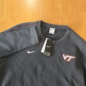 Womens Virginia Tech Nike Long Sleeve Thermal Pullover Gray X-Large New with Tag
